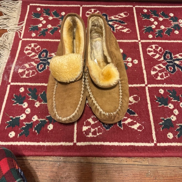 Cozy LL BEAN wicked good slippers Australian fur lined size men’s 12 wide - Picture 5 of 6